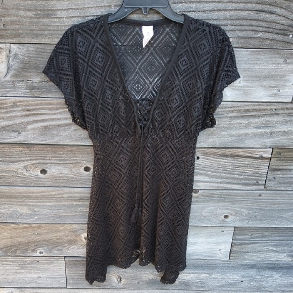 OP Black Swimsuit Cover Up Girls Size 7-9 - Picture 1 of 7